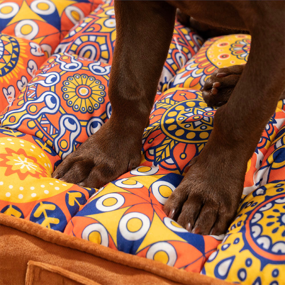 Luxurious Moroccan Style Dog Bed - CasablancaDream-Brown-M-Nora Luxe