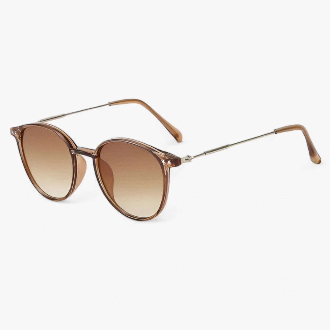 Luxurious women's sunglasses with a round frame – Liora-Brown-Nora Luxe