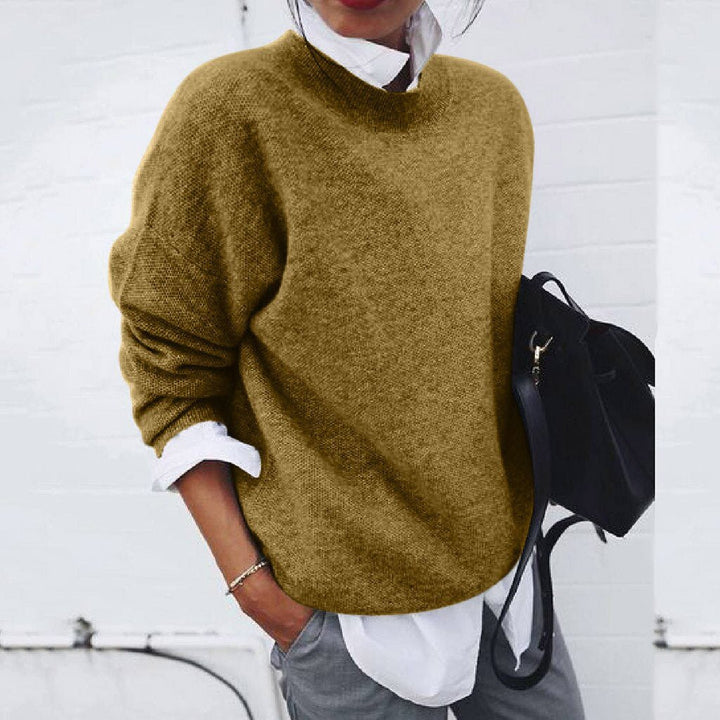 Luxury and Comfortable Cashmere Sweater - Velaria-Khaki-S-Nora Luxe