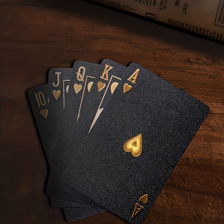 Luxury Black Playing Cards - Waterproof & Flexible with Storage Box - Noctura-Nora Luxe