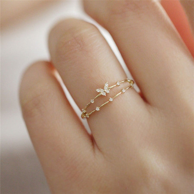 Luxury Butterfly Ring with Sparkling Zirconia - Aurielle-Gold-Nora Luxe