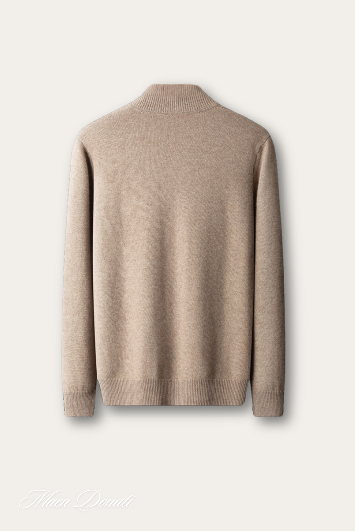 Luxury Cashmere Men's Sweater - Lucas-Light brown-M-Nora Luxe