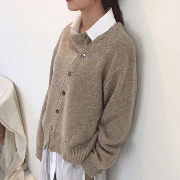 Luxury Cashmere Vest with Button Details - Aurora-Brown-S-Nora Luxe