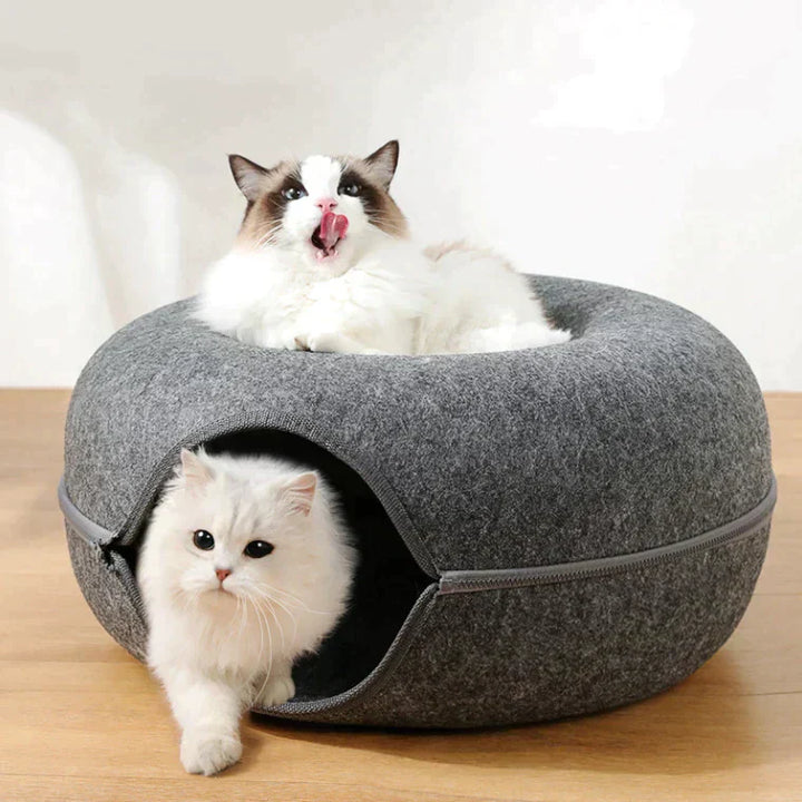 Luxury Cat Bed and Playhouse - WhiskerNest-Black-Nora Luxe