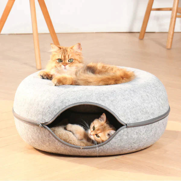Luxury Cat Bed and Playhouse - WhiskerNest-Black-Nora Luxe