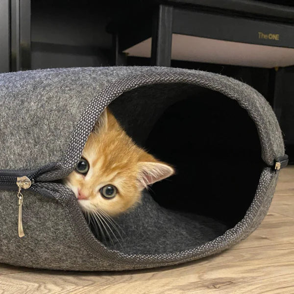 Luxury Cat Bed and Playhouse - WhiskerNest-Black-Nora Luxe