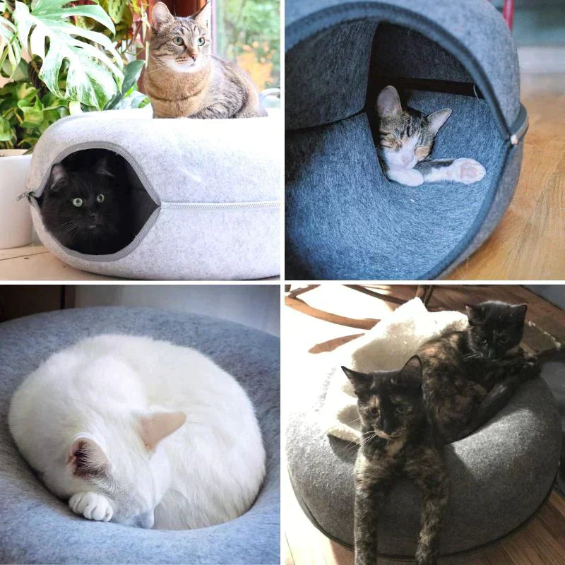 Luxury Cat Bed and Playhouse - WhiskerNest-Black-Nora Luxe