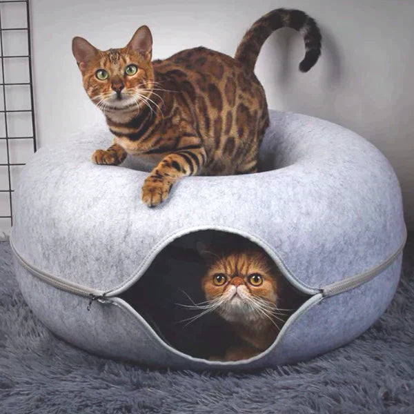 Luxury Cat Bed and Playhouse - WhiskerNest-Black-Nora Luxe