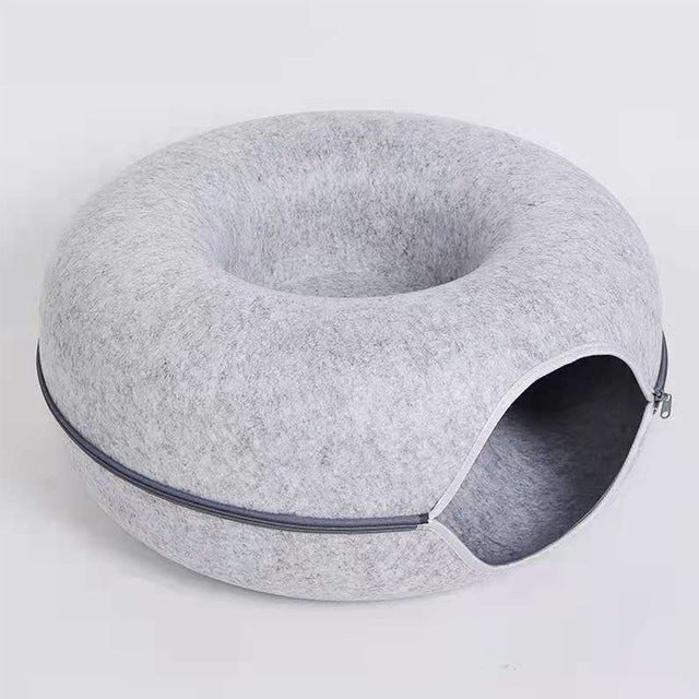 Luxury Cat Bed and Playhouse - WhiskerNest-Gray-Nora Luxe