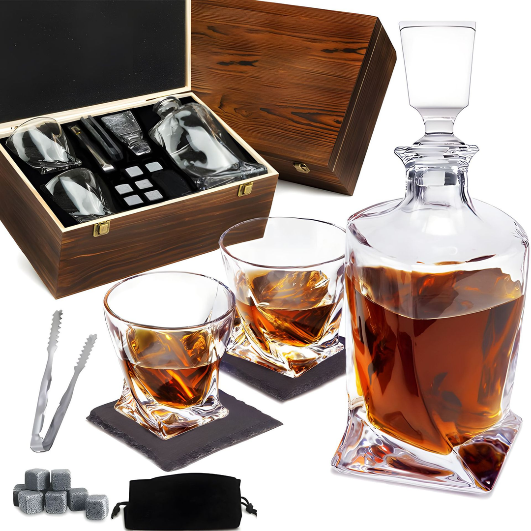 Luxury Crystal Whiskey Carafe and Glass Set - WhiskeyWave-Nora Luxe