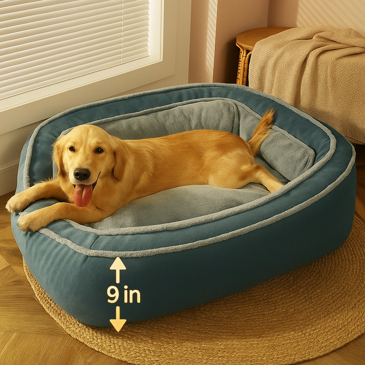 Luxury Dog Bed with Removable Cover - CozyPaw™-Dark blue-S-Nora Luxe