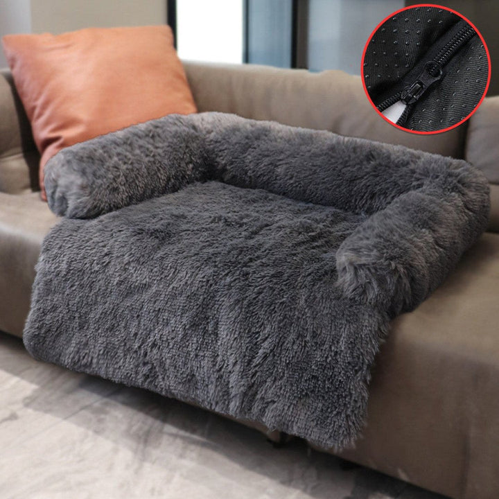 Luxury Dog Sofa Bed - PawLounge-Dark Gray-S (35.43 x 29.53 x 5.91 inches)-Not Washable-Nora Luxe