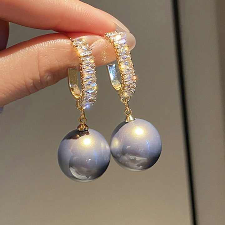 Luxury Earrings with Pearls and Zirconia - Amara-Blue-Nora Luxe