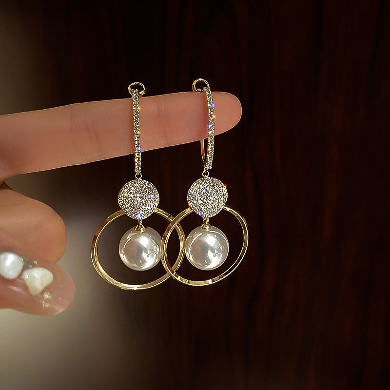 Luxury Earrings with Silver and Pearl - Isadora-Nora Luxe
