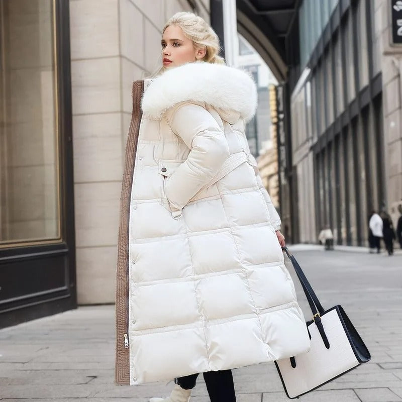 Luxury Faux Fur Winter Coat for Women - Amara-Brown-S-Nora Luxe