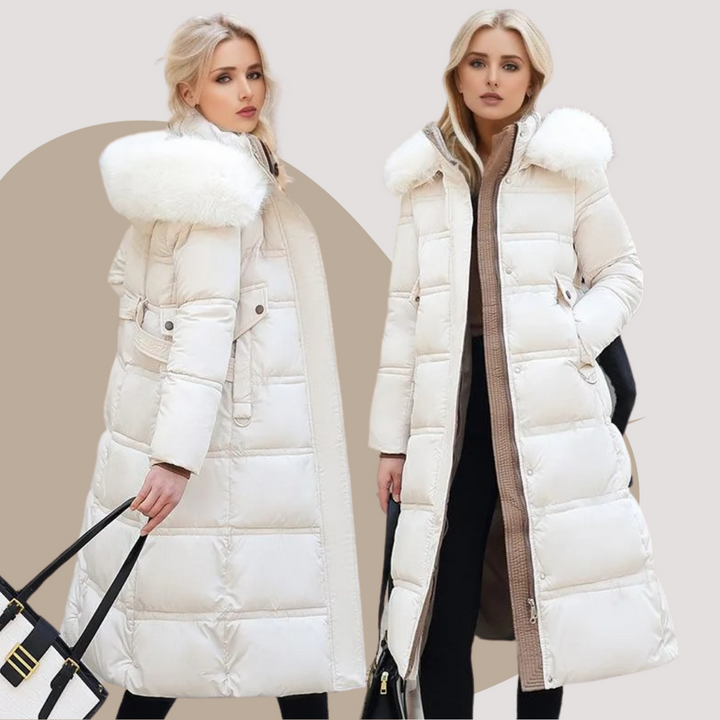Luxury Faux Fur Winter Coat for Women - Amara-Brown-S-Nora Luxe