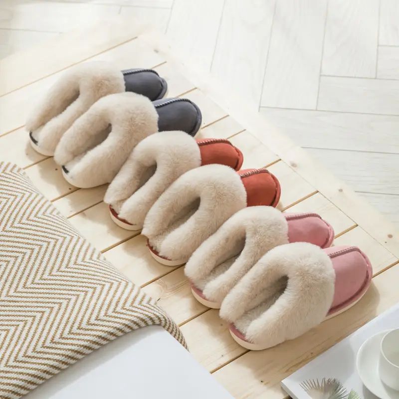 Luxury Faux Suede Women's Slippers - Celine-Beige-4.0-4.5-Nora Luxe