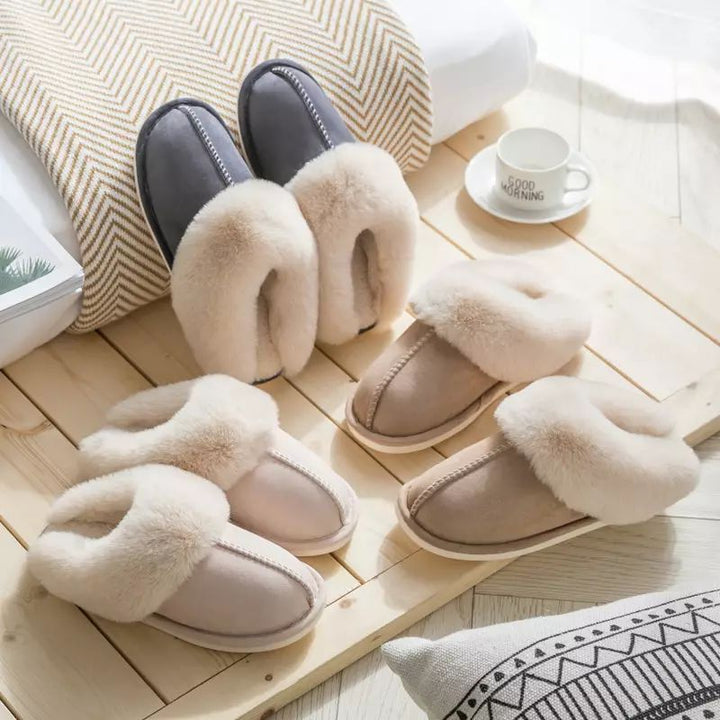 Luxury Faux Suede Women's Slippers - Celine-Beige-4.0-4.5-Nora Luxe