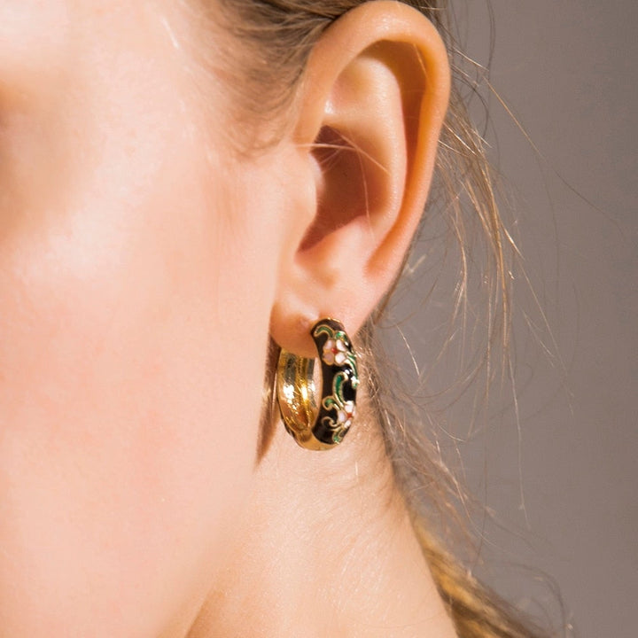 Luxury Flower Earrings - Roselle-Black-Nora Luxe