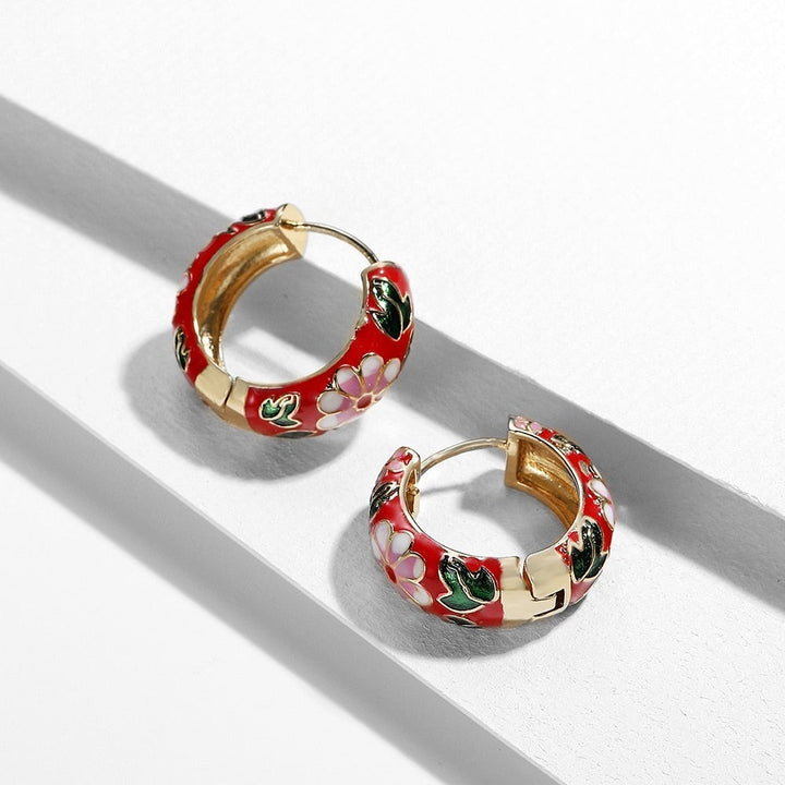 Luxury Flower Earrings - Roselle-Red-Nora Luxe
