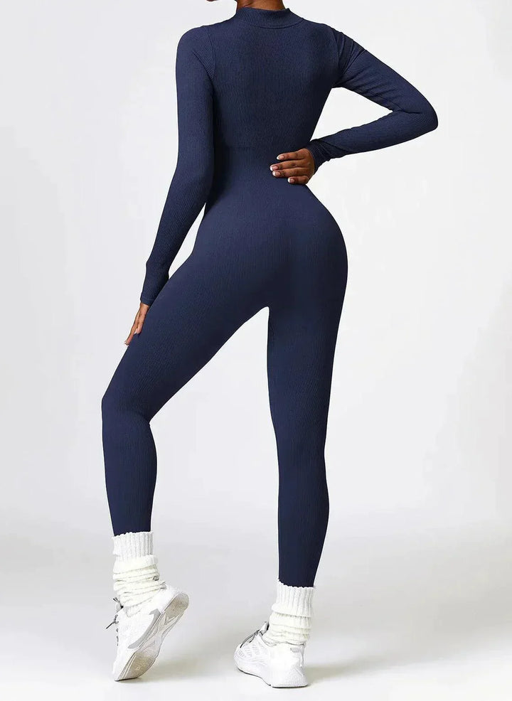 Luxury Full-Body Romper with Long Sleeves - Lisa-Black-XS-Nora Luxe