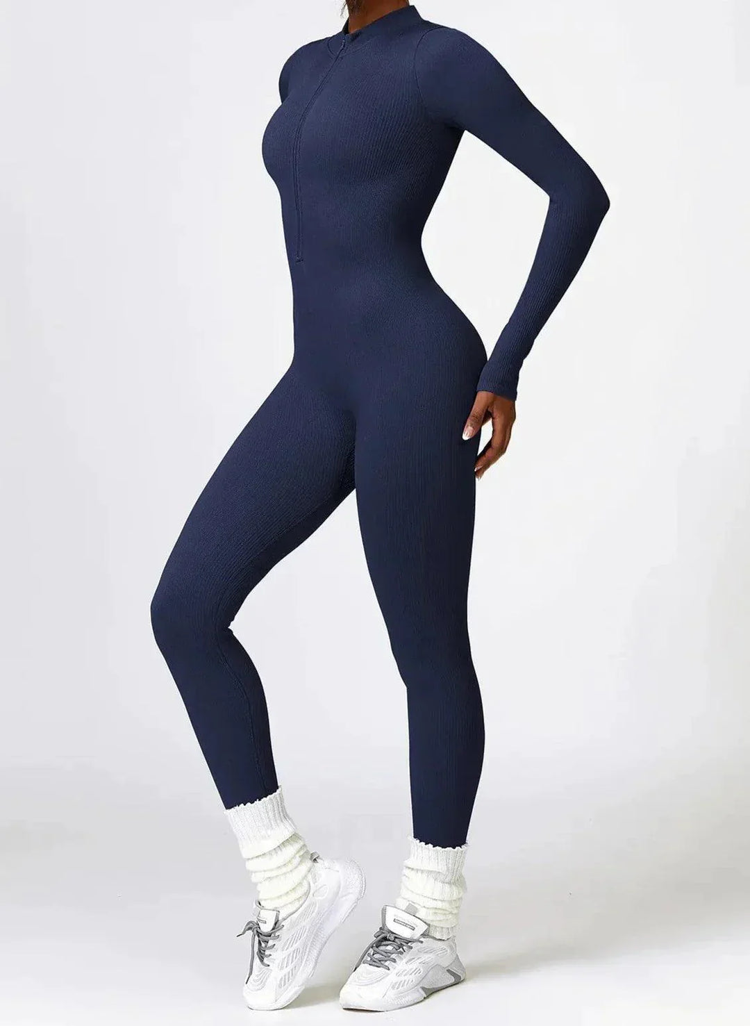 Luxury Full-Body Romper with Long Sleeves - Lisa-Black-XS-Nora Luxe