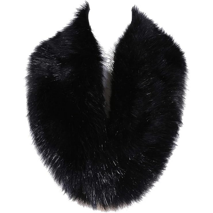 Luxury Imitation Fur Neck Warmer Scarf - Daisy-Black-Nora Luxe