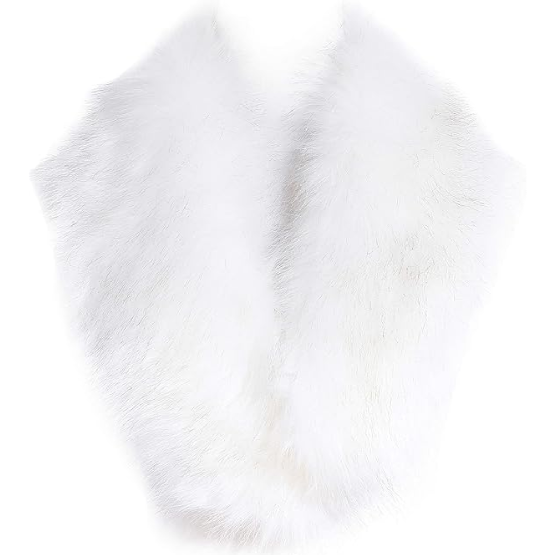Luxury Imitation Fur Neck Warmer Scarf - Daisy-White-Nora Luxe