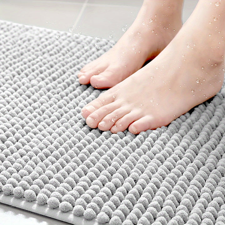 Luxury L-shaped Non-slip Corner Shower Mat - Evelyn-Gray-15.75 inches x 15.75 inches x 31.5 inches-Nora Luxe