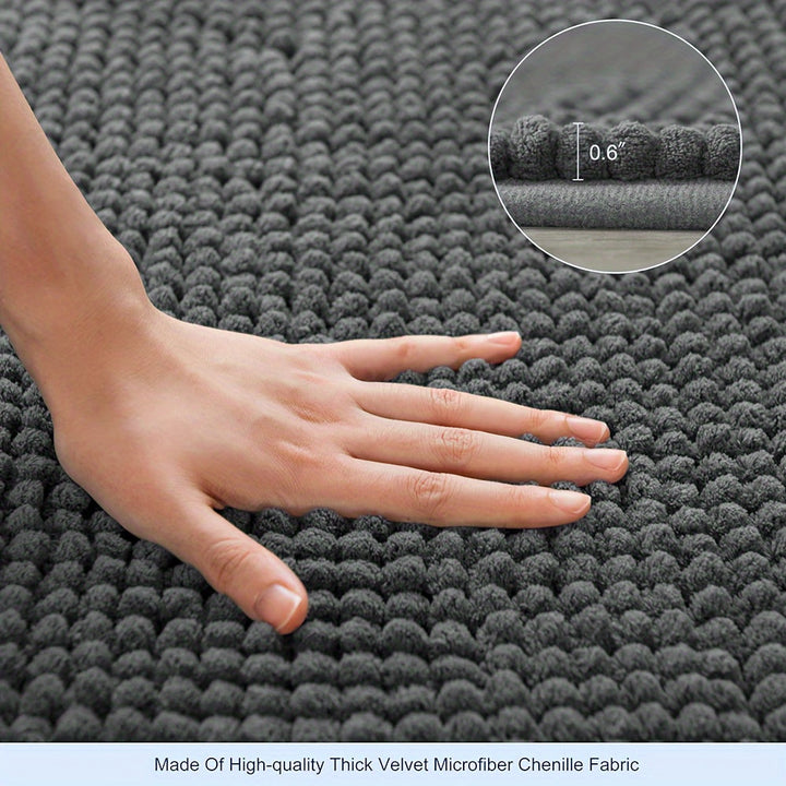 Luxury L-shaped Non-slip Corner Shower Mat - Evelyn-Gray-15.75 inches x 15.75 inches x 31.5 inches-Nora Luxe