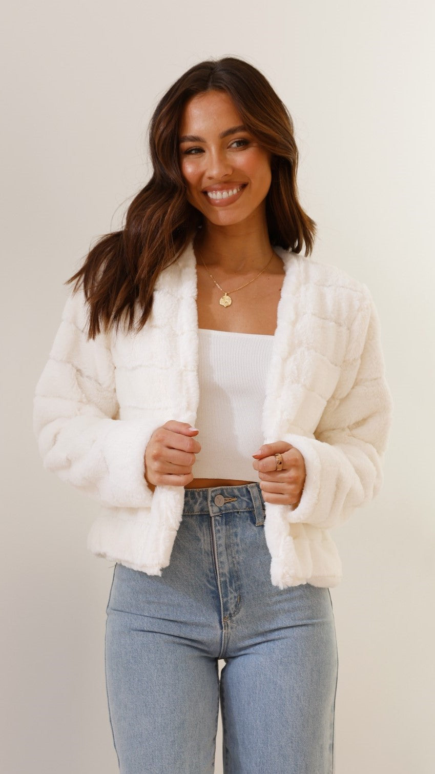 Luxury Ladies Crop Jacket - Veloura-White-XS-Nora Luxe