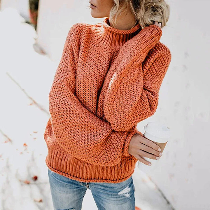 Luxury Ladies Roll Neck - Emma-Orange-S-Nora Luxe