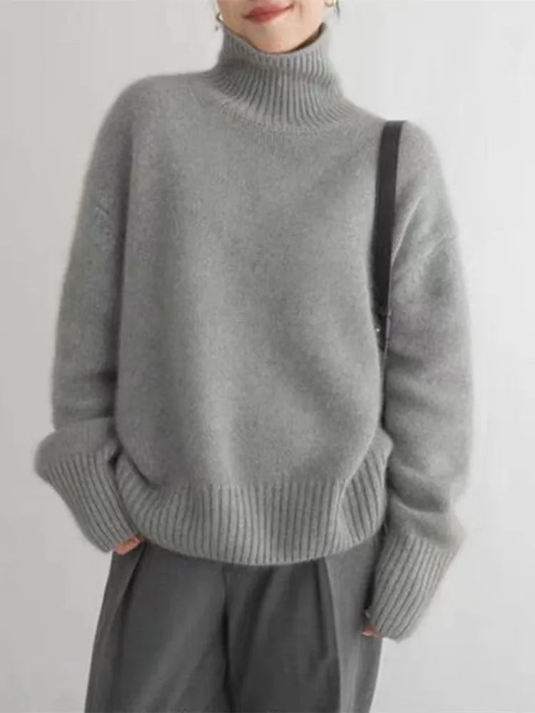 Luxury Ladies Turtleneck - Elara-Beige-S-Nora Luxe