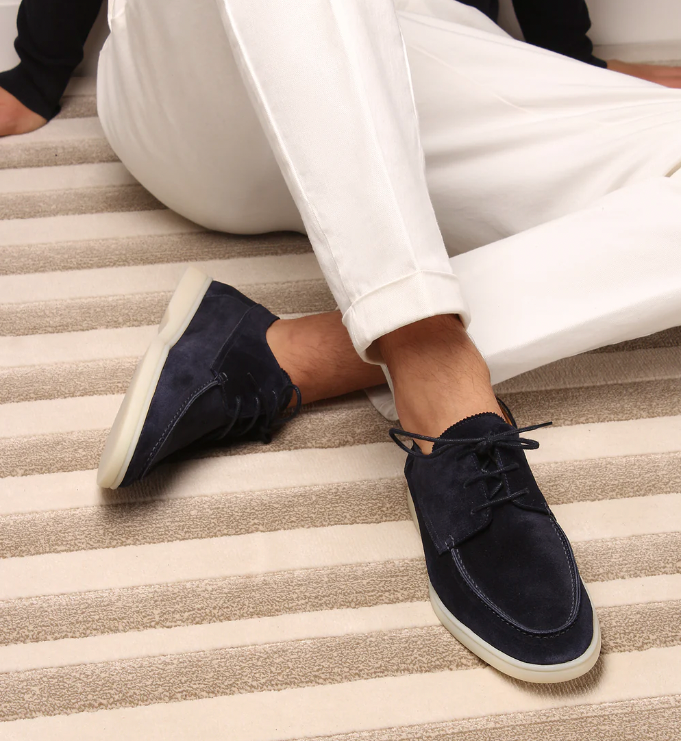 Luxury Leather Loafers for Men - Aiden-Marine blue-5.0-Nora Luxe
