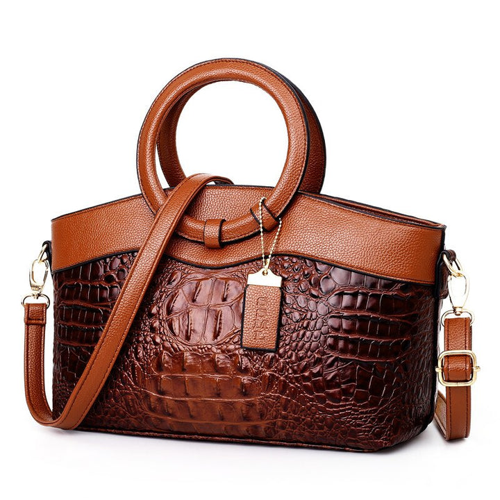 Luxury Leather Shoulder Bag - Liva-Coffee-Nora Luxe