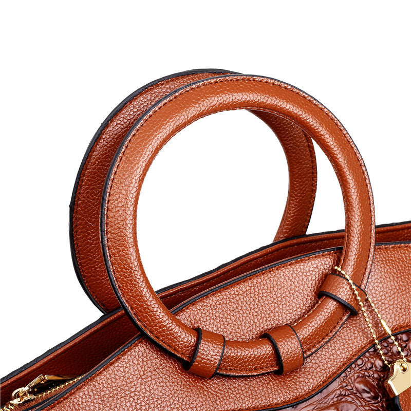 Luxury Leather Shoulder Bag - Liva-Gray-Nora Luxe