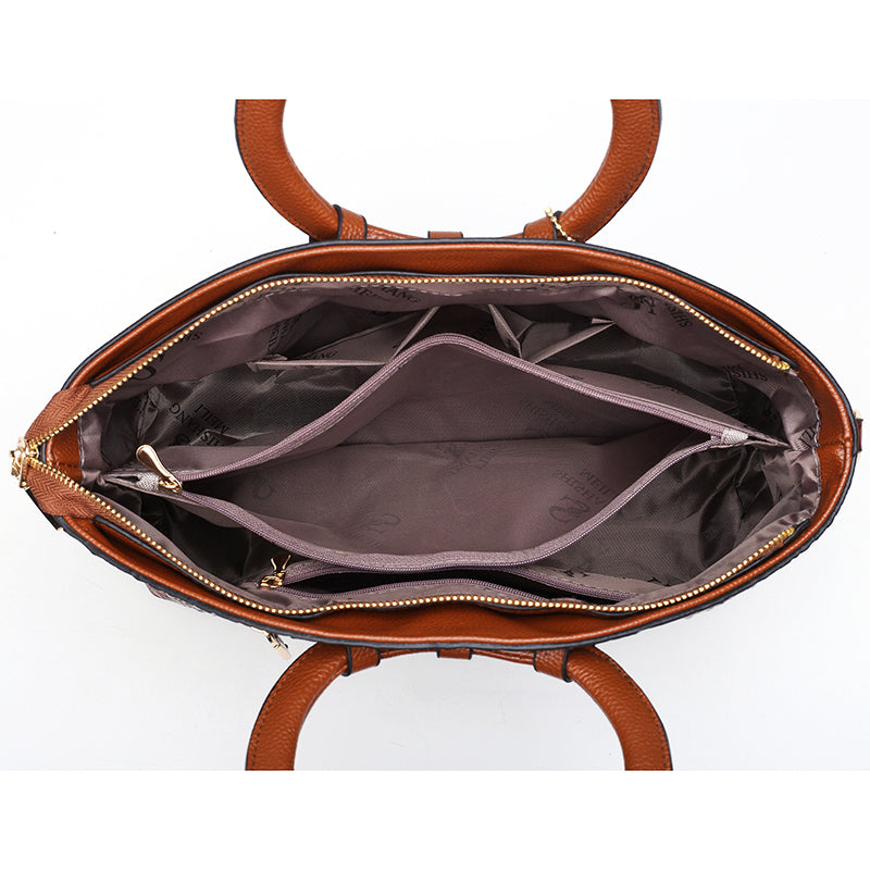 Luxury Leather Shoulder Bag - Liva-Gray-Nora Luxe