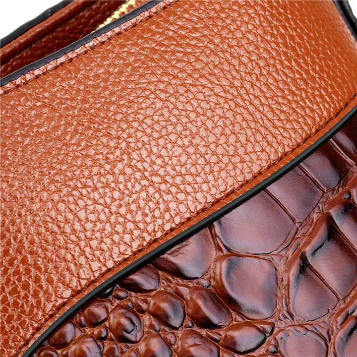 Luxury Leather Shoulder Bag - Liva-Gray-Nora Luxe