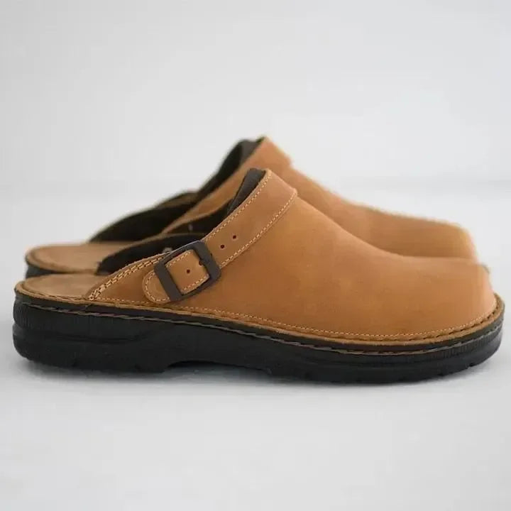 Luxury leather slippers for men – Elias-Brown-6.5-Nora Luxe