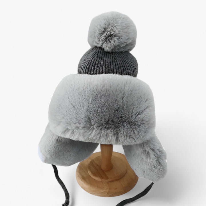 Luxury Lei Feng Hat with Warm Ear Flaps - ArcticCharm-Gray-Adult-Nora Luxe