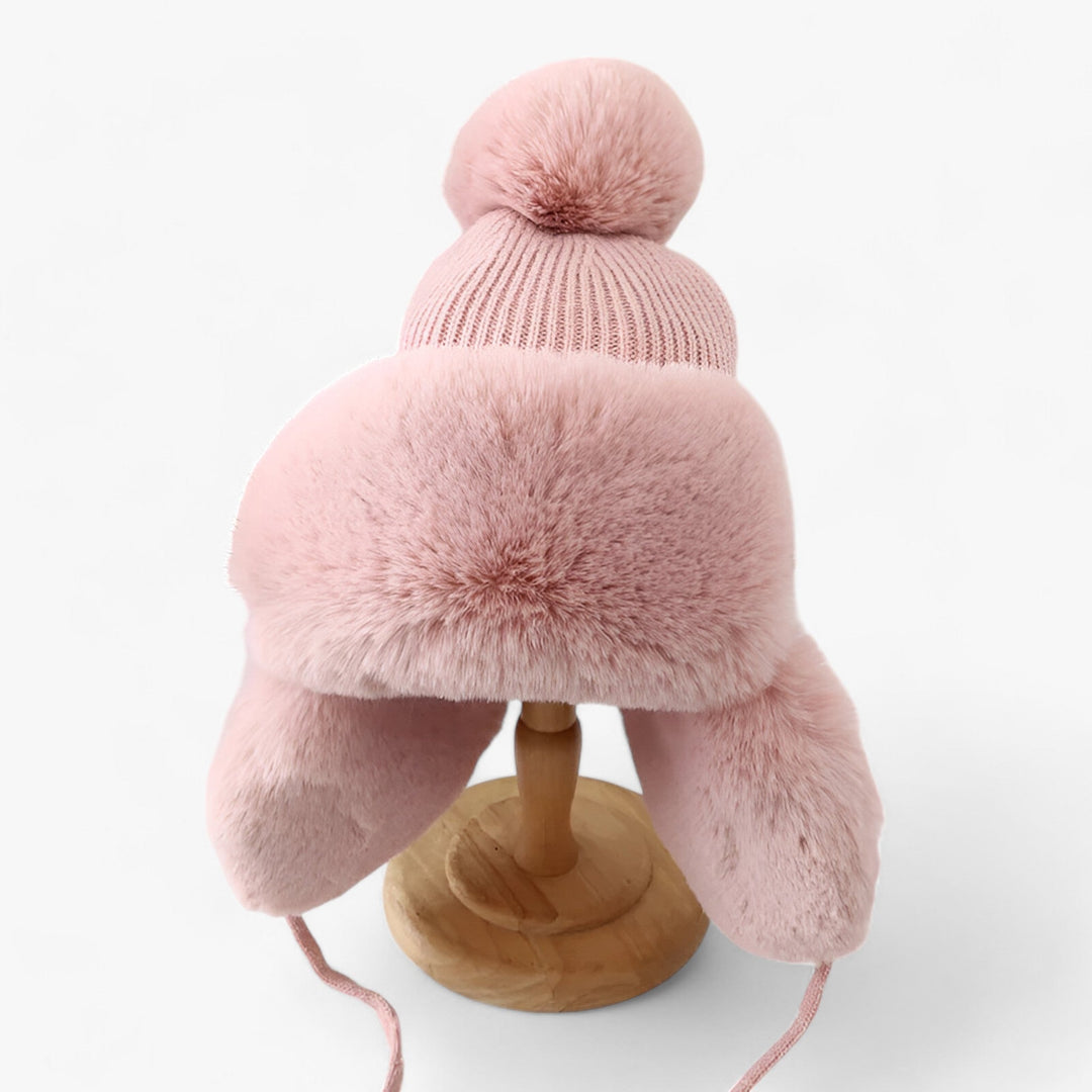 Luxury Lei Feng Hat with Warm Ear Flaps - ArcticCharm-Pink-Adult-Nora Luxe