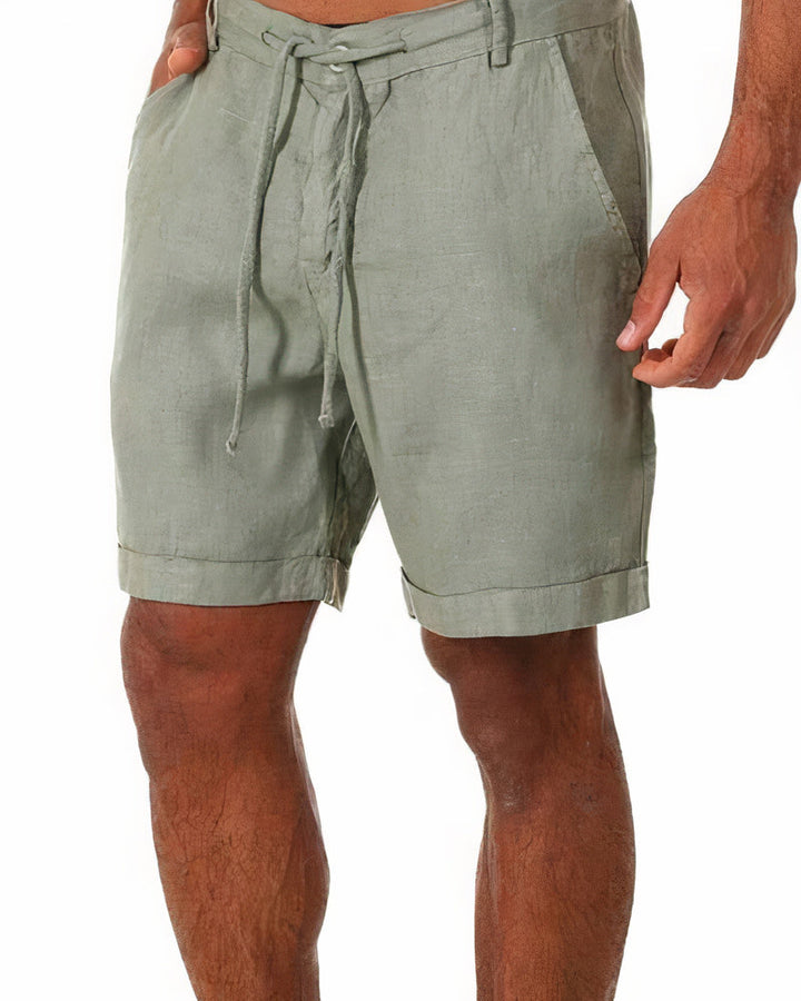 Luxury Linen Men's Shorts - Armand-Beige-S-Nora Luxe