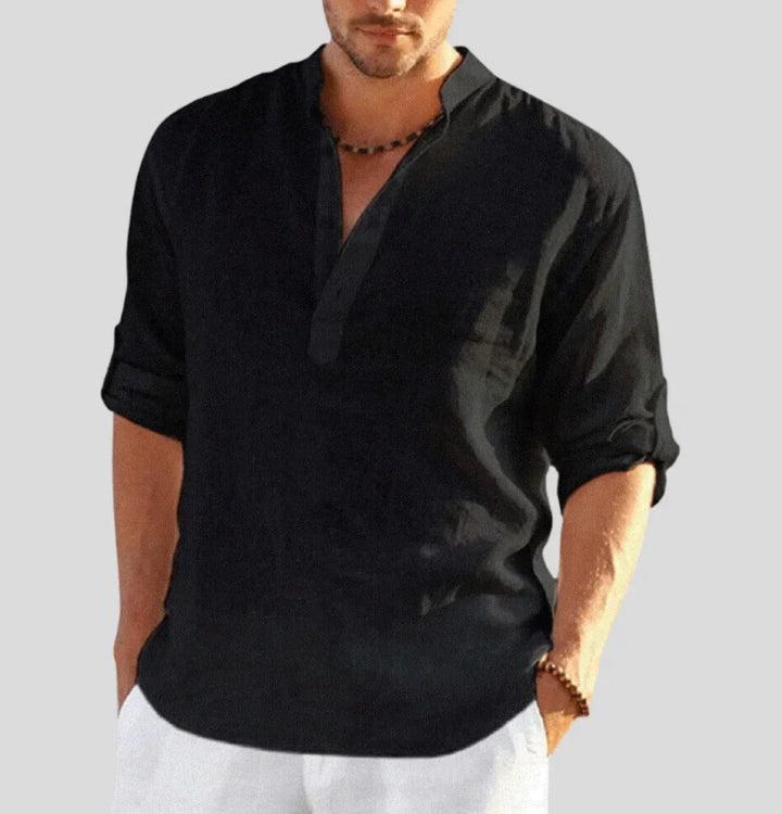 Luxury Linen Shirt - Hugo-Black-S-Nora Luxe