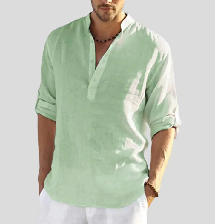 Luxury Linen Shirt - Hugo-Light green-S-Nora Luxe