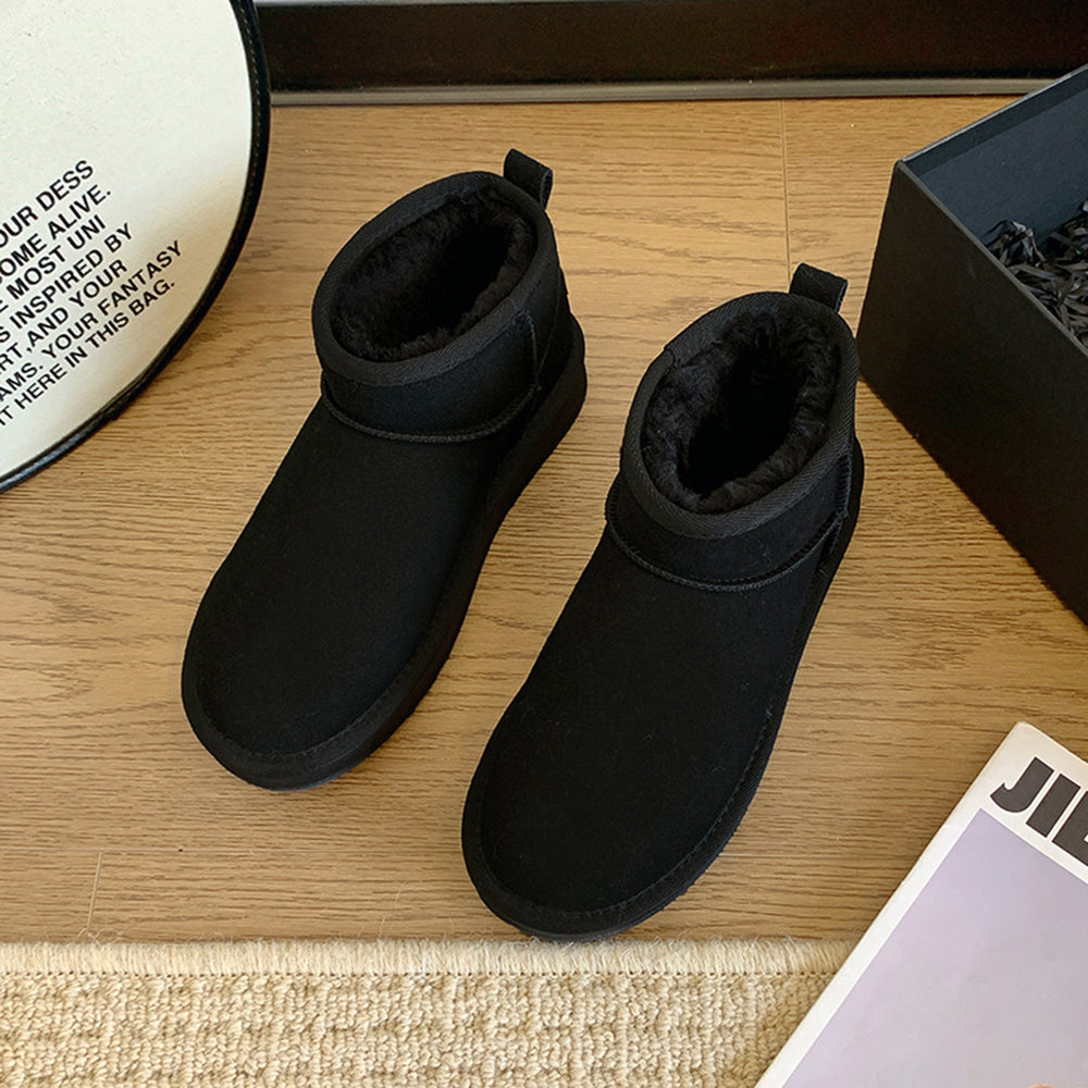 Luxury Low Winter Boots with Fur - Isabella-Black-4.0-Nora Luxe