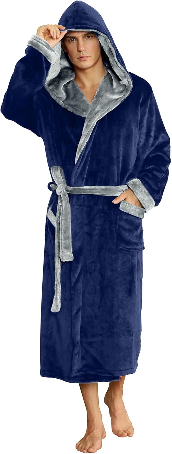 Luxury Men's Bathrobe - Robbie-Dark Gray-S/M-Nora Luxe