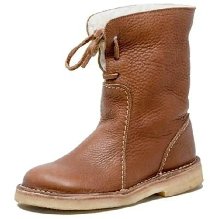 Luxury Mid Calf Padded Ladies' Boots - Sophia Hike Boot-Brown-4.0-Nora Luxe