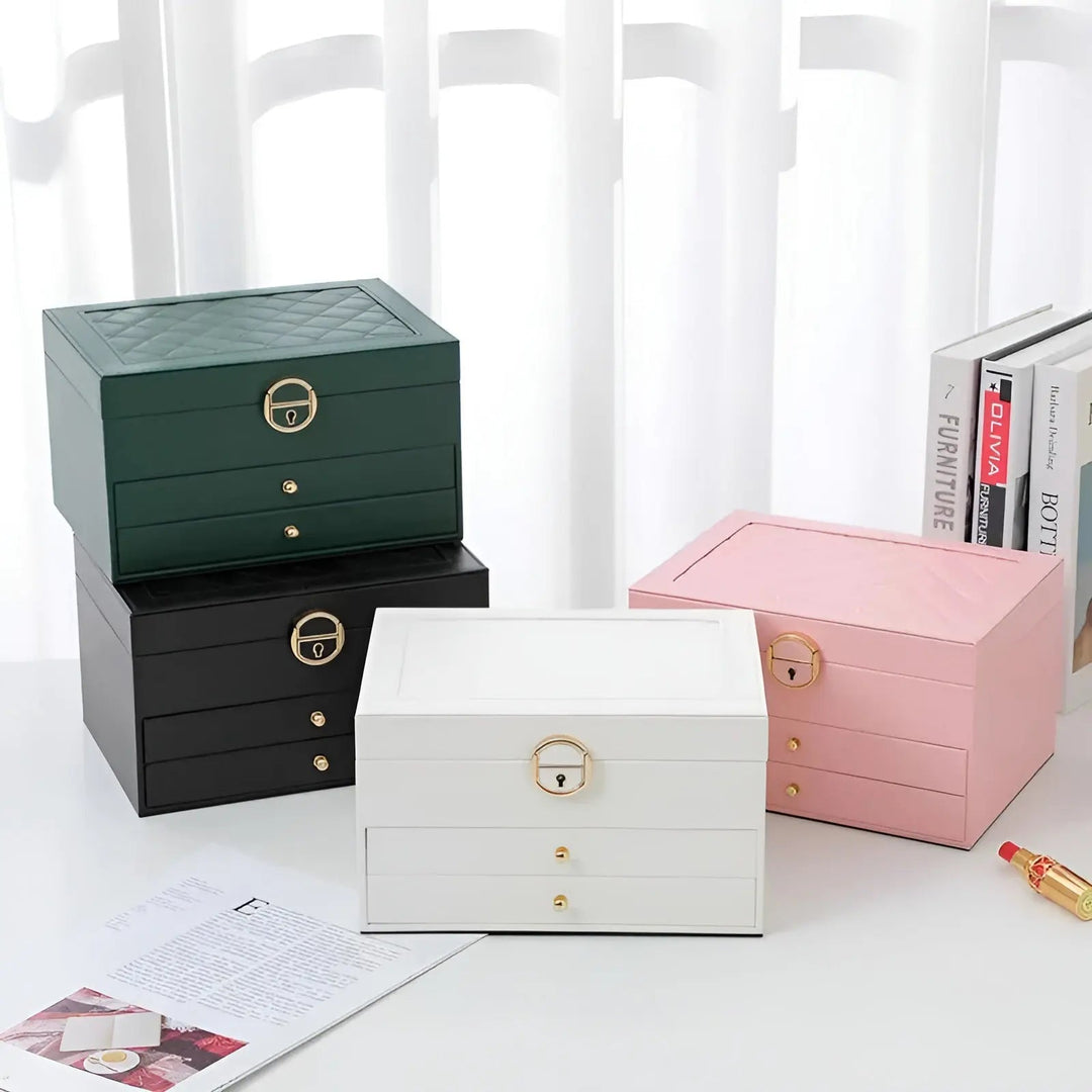 Luxury Multi-Layer Jewellery Box - EleganceBox-Pink-Nora Luxe