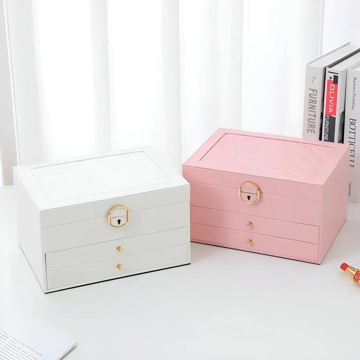 Luxury Multi-Layer Jewellery Box - EleganceBox-Pink-Nora Luxe