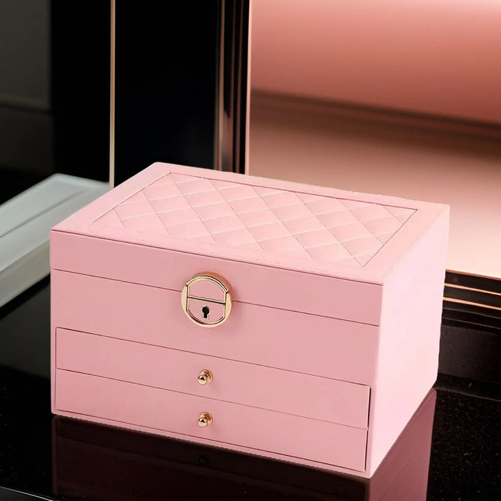 Luxury Multi-Layer Jewellery Box - EleganceBox-Pink-Nora Luxe